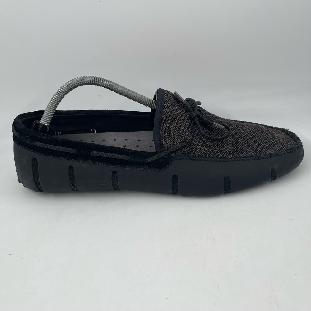 Swims Men’s Charcoal Braided Lace- Size 12 -Waterproof Leather Mesh Top Loafers